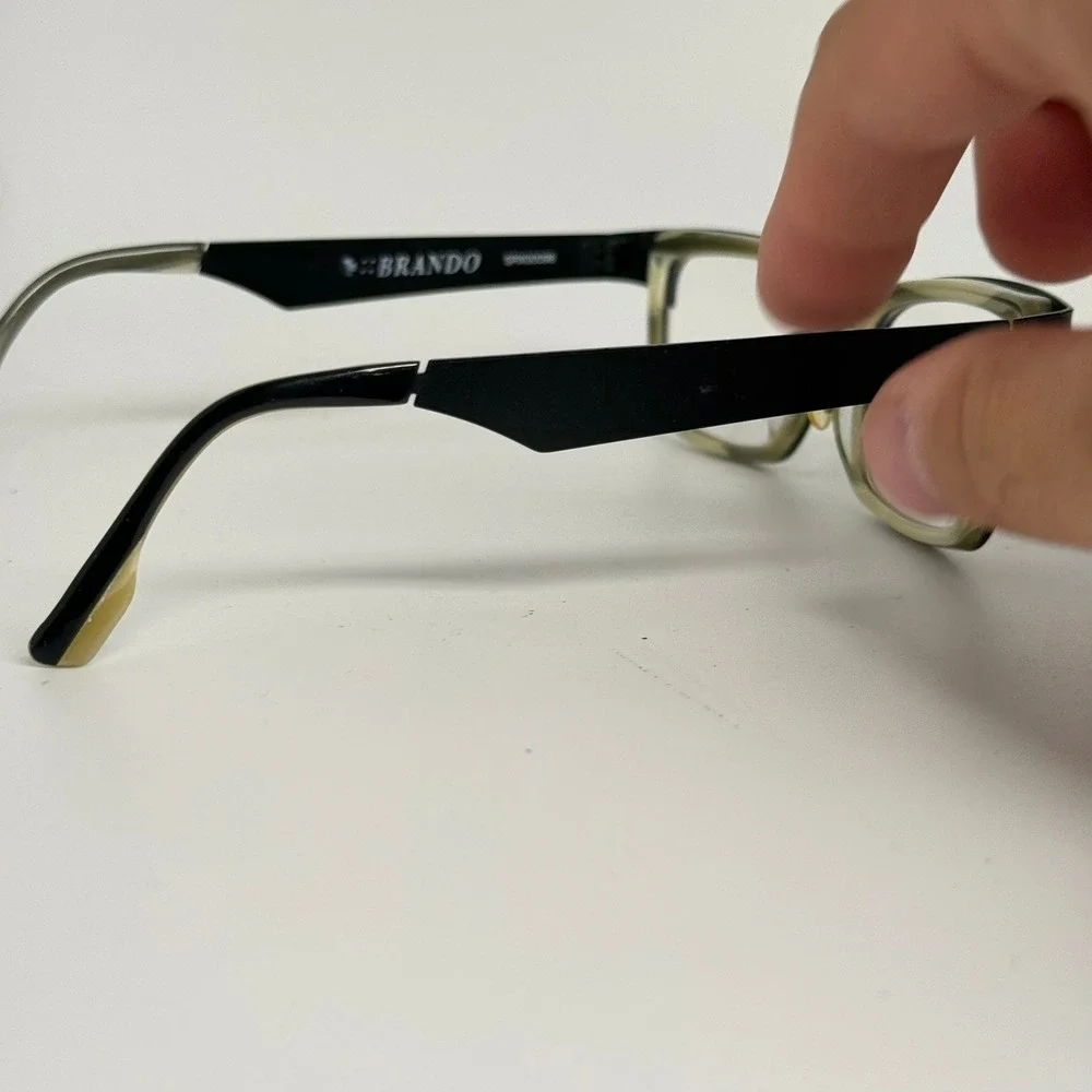 Brando SRX00098 Black Olive Green Rectangular Eyeglass Frames 50-18-140